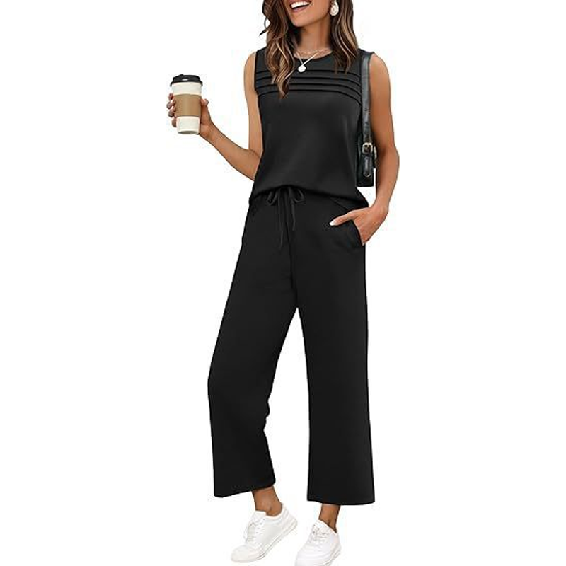 🎁PROMOTION EXCEPTIONNELLE : 50 % DE RÉDUCTION !💥Ensemble débardeur et pantalon à cordon pour femme