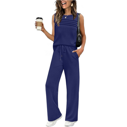 🎁PROMOTION EXCEPTIONNELLE : 50 % DE RÉDUCTION !💥Ensemble débardeur et pantalon à cordon pour femme