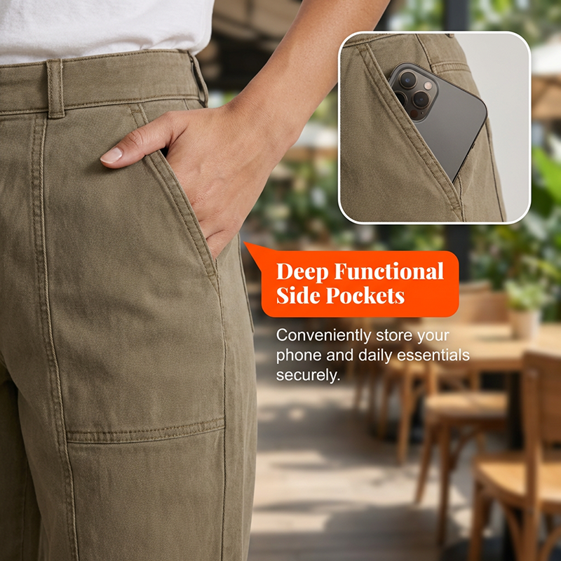 👖 55 % de réduction 💐Pantalon utilitaire fuselé à taille haute pour femme