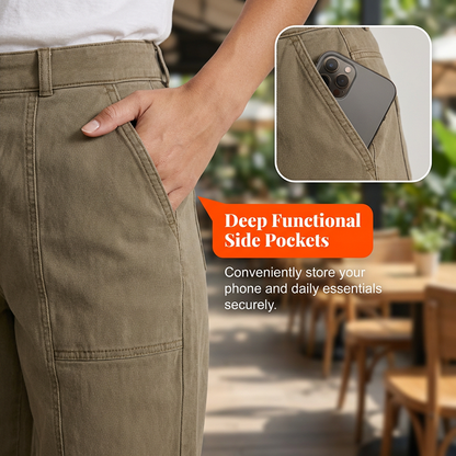 👖 55 % de réduction 💐Pantalon utilitaire fuselé à taille haute pour femme