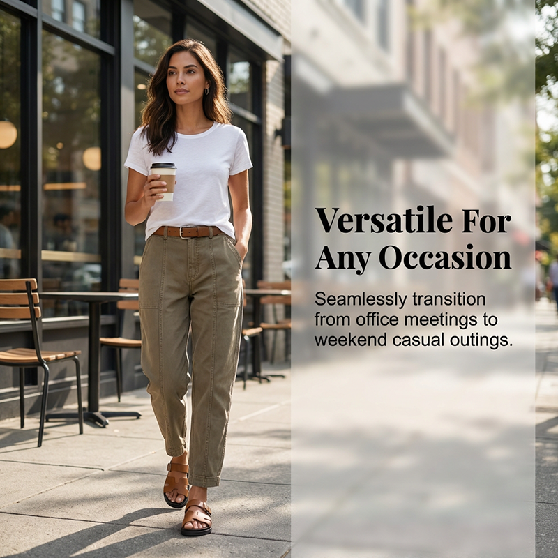 👖 55 % de réduction 💐Pantalon utilitaire fuselé à taille haute pour femme