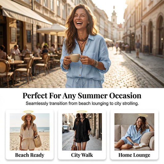 Ensemble décontracté deux pièces pour femme 🌞 Un style estival sans chichis – Restez au frais tout en restant chic 😎
