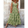 👗 PROMO FLASH : -50% ! 🔥 Robe Longue Femme – Col en V, Imprimé Floral & Taille Froncée, Tissu Léger et Respirant 🍁