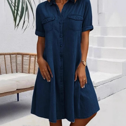 🔥Soldes 2026 : 30 % de réduction🔥Robe chemise décontractée en jean pour femme