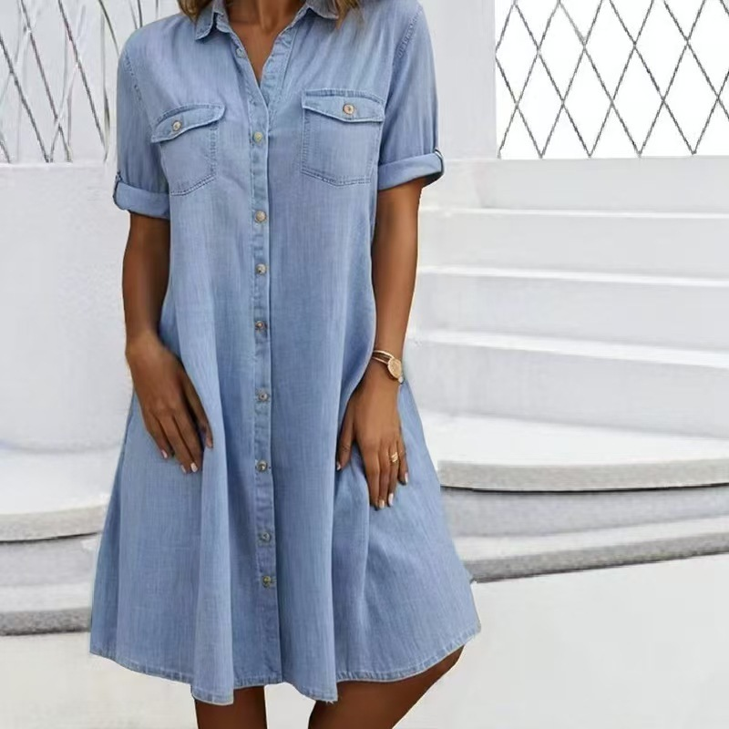 🔥Soldes 2026 : 30 % de réduction🔥Robe chemise décontractée en jean pour femme