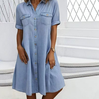 🔥Soldes 2026 : 30 % de réduction🔥Robe chemise décontractée en jean pour femme