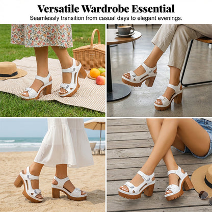 🌼 OFFRE À DURÉE LIMITÉE : 50 % DE RÉDUCTION ! ✨Sandales à plateforme pour femme, idéales pour l'été, avec velcro réglable et semelle antidérapant