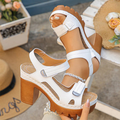 🌼 OFFRE À DURÉE LIMITÉE : 50 % DE RÉDUCTION ! ✨Sandales à plateforme pour femme, idéales pour l'été, avec velcro réglable et semelle antidérapant