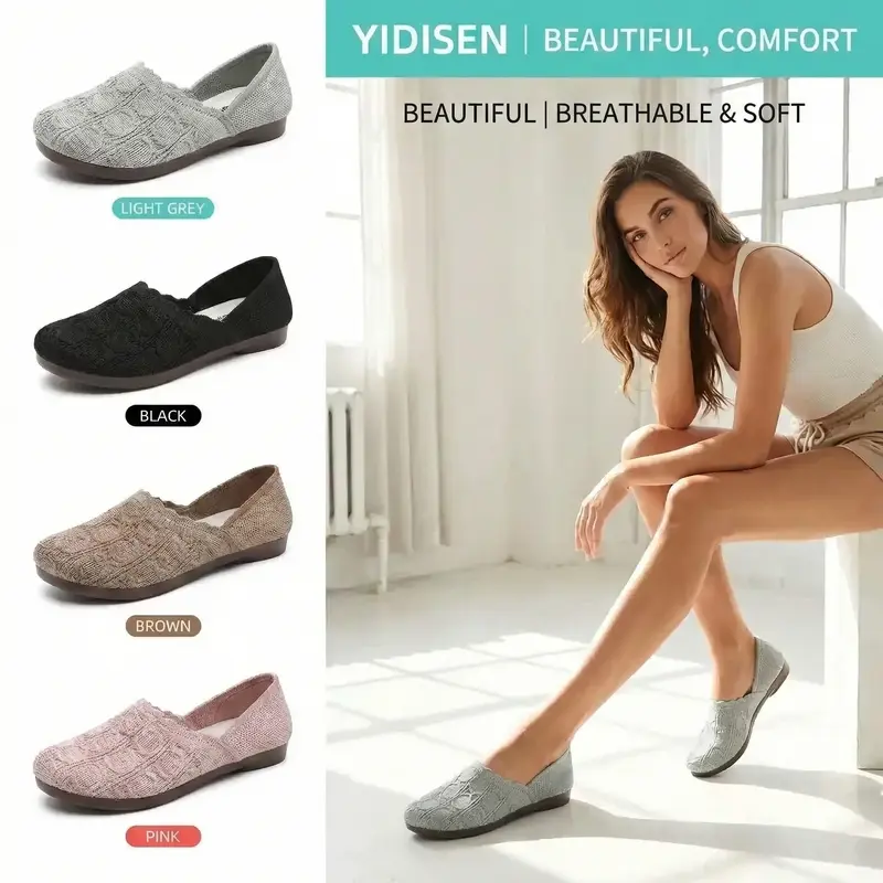 👟 ✨ Chaussures décontractées respirantes en maille pour femmes – Confort et fraîcheur, semelle flexible en PVC et idéales pour les longues promenades 🚶‍♀️