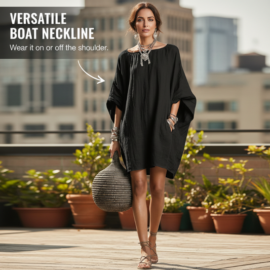 🔥Robe oversize à manches chauve-souris pour femme