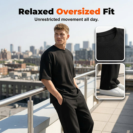 📢📢40 % DE RÉDUCTION !! ⏰Ensemble 2 pièces pour homme : t-shirt et pantalon à jambes larges