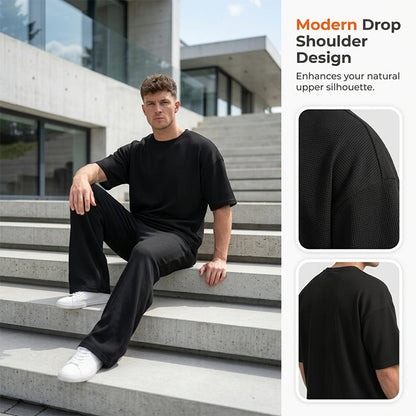 📢📢40 % DE RÉDUCTION !! ⏰Ensemble 2 pièces pour homme : t-shirt et pantalon à jambes larges