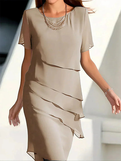 👗🍃Dernier jour à prix spécial !!💥 Élégante robe midi plissée en mousseline