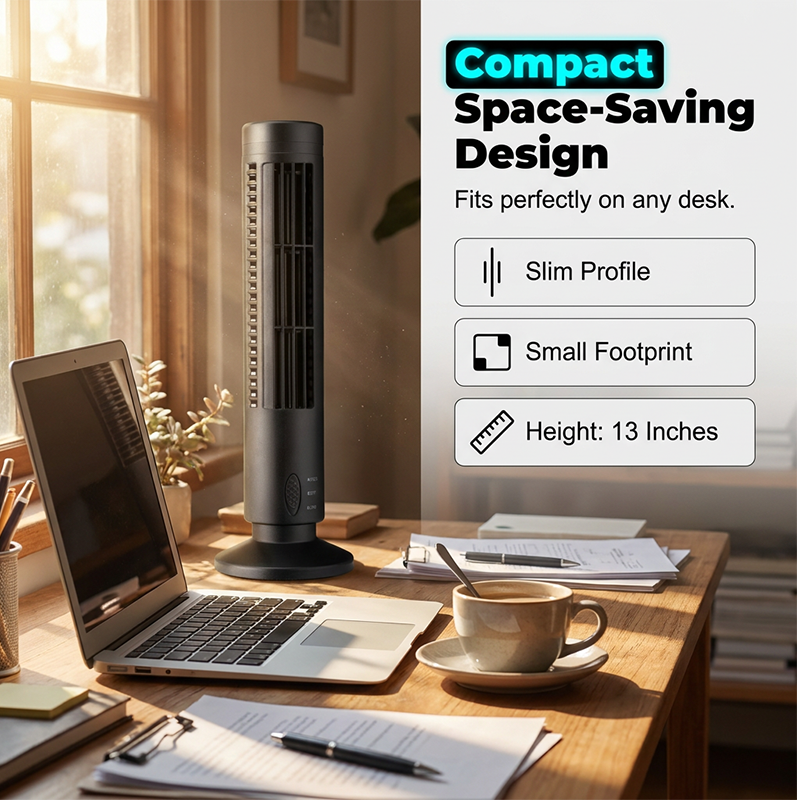 🌀Ventilateur tour USB portable à 3 vitesses – compact, puissant et polyvalent – idéal pour le bureau, la chambre et les déplacements.