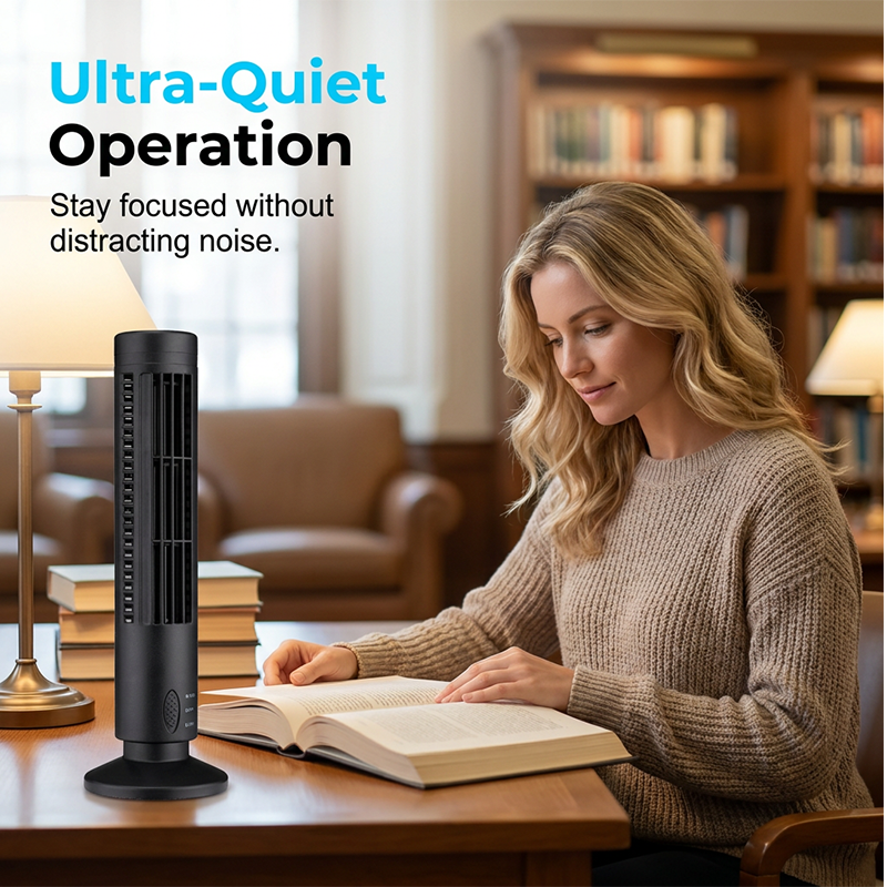 🌀Ventilateur tour USB portable à 3 vitesses – compact, puissant et polyvalent – idéal pour le bureau, la chambre et les déplacements.