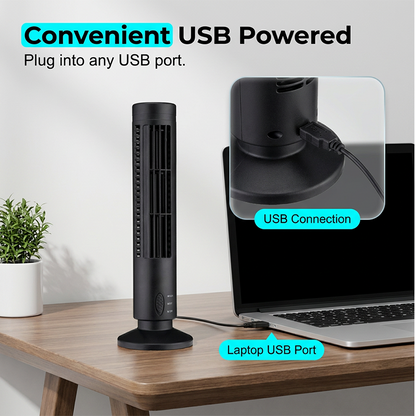 🌀Ventilateur tour USB portable à 3 vitesses – compact, puissant et polyvalent – idéal pour le bureau, la chambre et les déplacements.