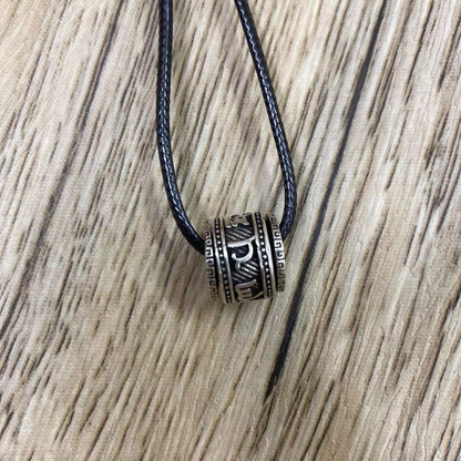 Collier rétro thaïlandais en argent avec six mots mantra bonne chance pour homme – Rotatif🔥🔥