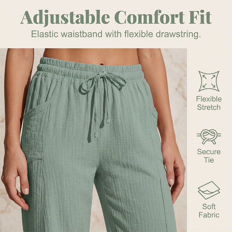 🌿 PROMO LIMITÉE 50% DE RÉDUCTION ! ✨ Short Plissé Femme Coton Lin – Respirant, Ceinture Élastique, Poches 👒