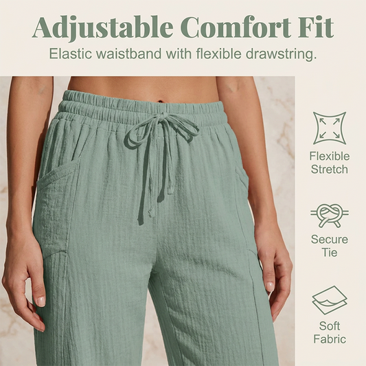 🌿 PROMO LIMITÉE 50% DE RÉDUCTION ! ✨ Short Plissé Femme Coton Lin – Respirant, Ceinture Élastique, Poches 👒