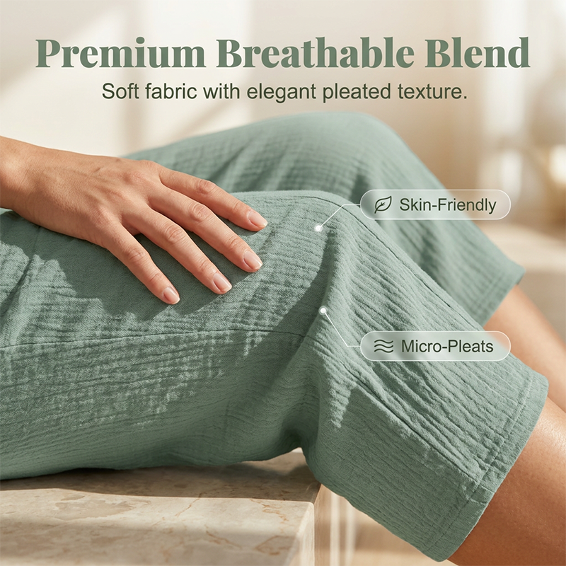 🌿 PROMO LIMITÉE 50% DE RÉDUCTION ! ✨ Short Plissé Femme Coton Lin – Respirant, Ceinture Élastique, Poches 👒