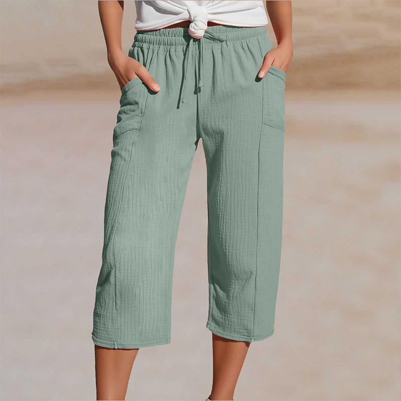 🌿 PROMO LIMITÉE 50% DE RÉDUCTION ! ✨ Short Plissé Femme Coton Lin – Respirant, Ceinture Élastique, Poches 👒