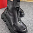 Bottes courtes rétro chaudes en cuir PU pour femme
