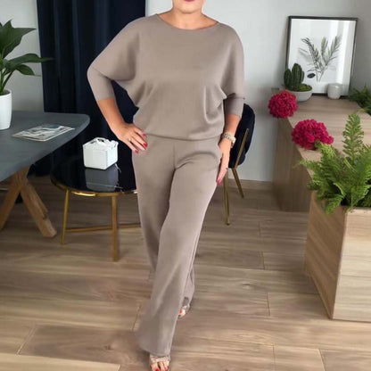 Ensemble Élégant Long Cardigan & Haut & Pantalon 3 Pièces