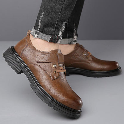 Chaussures Rétro Respirantes en PU Cuir à Semelle Souple pour Hommes