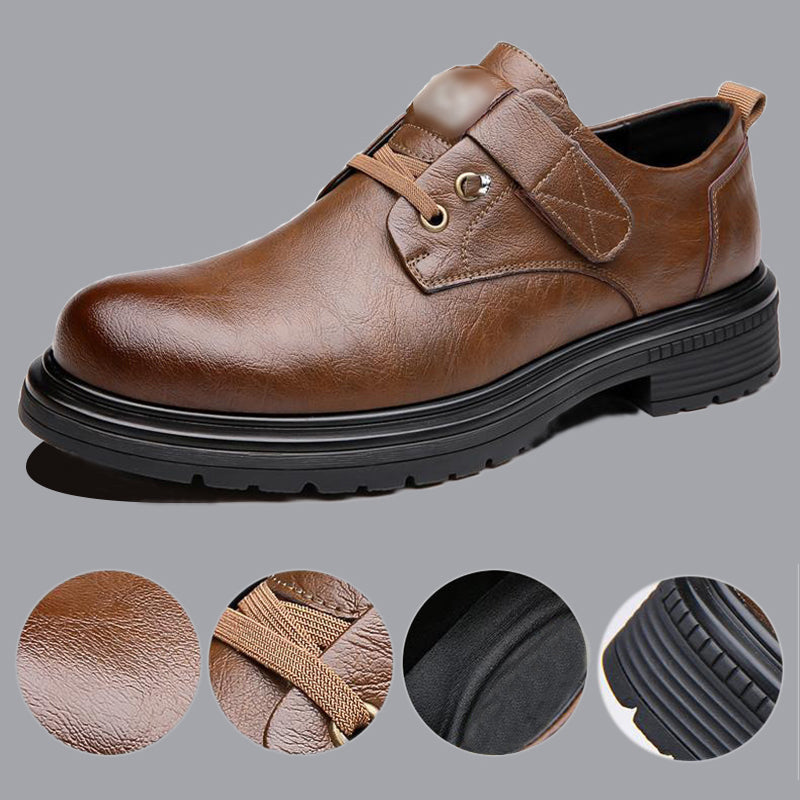 Chaussures Rétro Respirantes en PU Cuir à Semelle Souple pour Hommes