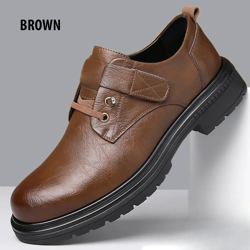 Chaussures Rétro Respirantes en PU Cuir à Semelle Souple pour Hommes