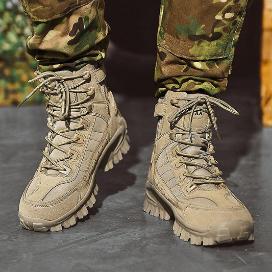 Bottes de Combat de Travail Imperméables pour Hommes, Extérieur Anti-Perforation, Bottes de l'Armée (Amélioration de la Durabilité)