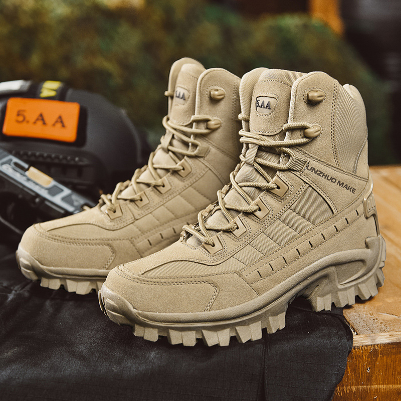 Bottes de Combat de Travail Imperméables pour Hommes, Extérieur Anti-Perforation, Bottes de l'Armée (Amélioration de la Durabilité)