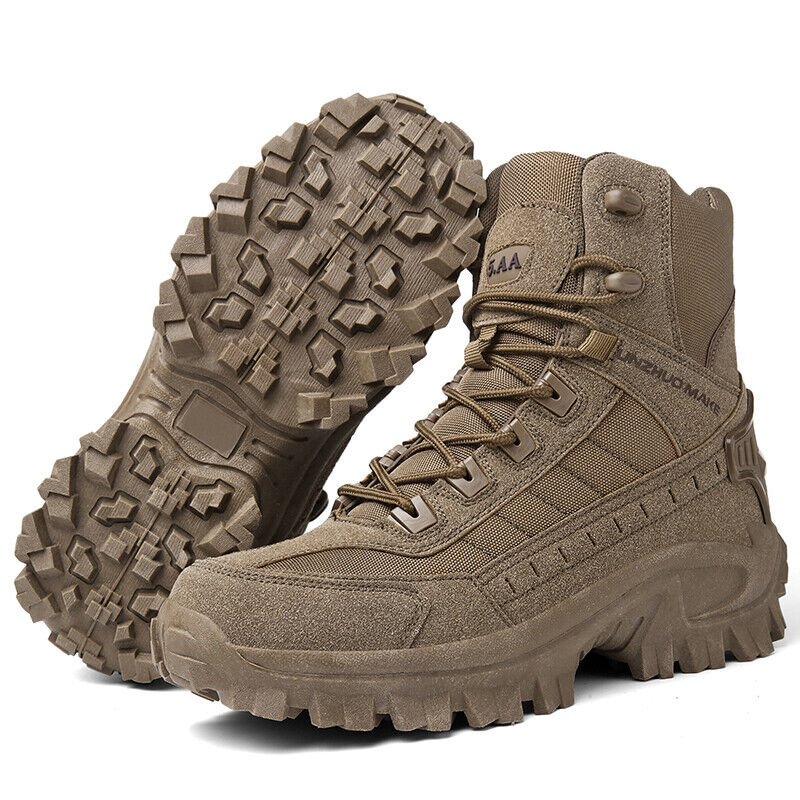 Bottes de Combat de Travail Imperméables pour Hommes, Extérieur Anti-Perforation, Bottes de l'Armée (Amélioration de la Durabilité)
