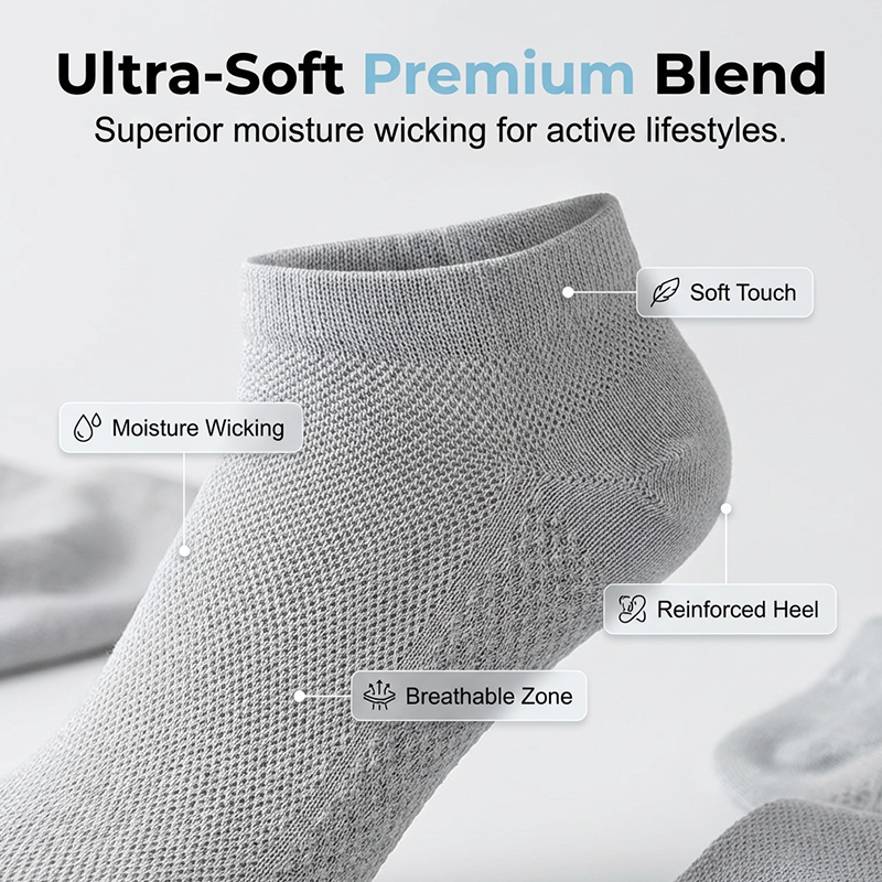 Men's Breathable Antibacterial Ankle Socks