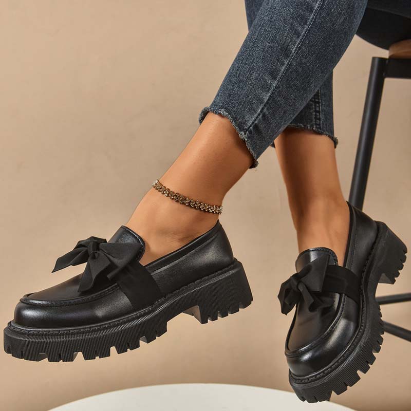 Mocassins à Plateau Élégants et Féminins avec Nœud