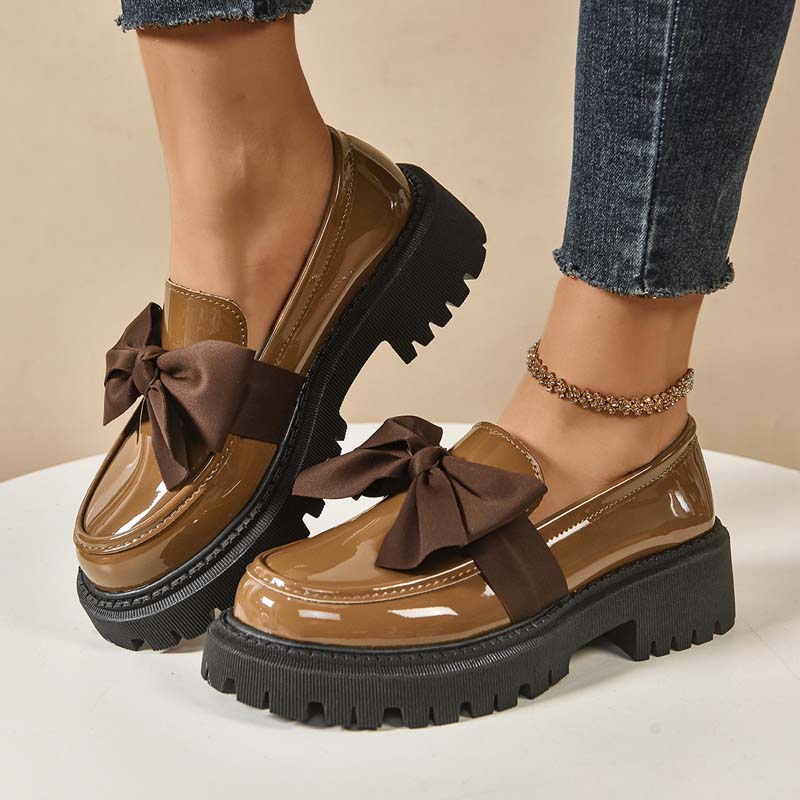Mocassins à Plateau Élégants et Féminins avec Nœud
