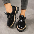 Round Toe Lace-Up Loafers for Women