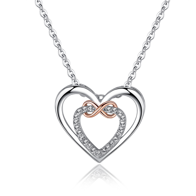 🎁💕 À offrir à votre bien-aimé(e)💕 Collier à double cœur à la mode