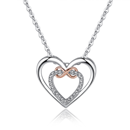 🎁💕 À offrir à votre bien-aimé(e)💕 Collier à double cœur à la mode