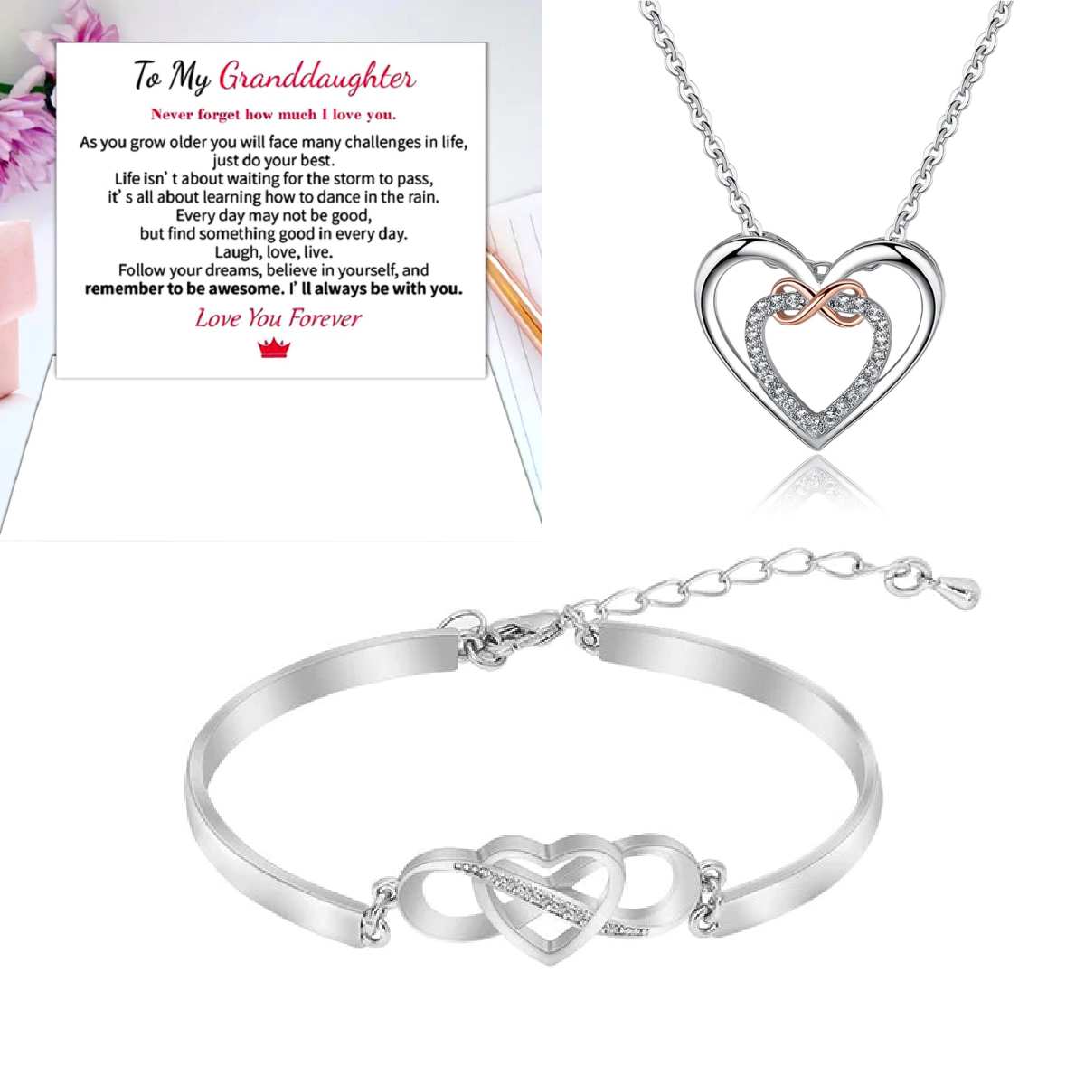 🎁💕 À offrir à votre bien-aimé(e)💕 Collier à double cœur à la mode