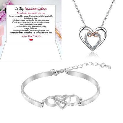 🎁💕 À offrir à votre bien-aimé(e)💕 Collier à double cœur à la mode