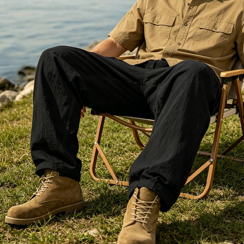 👖🌿 PROMO FLASH 50% ! Pantalon Cargo Homme Coton & Lin – Coupe Loose, Respirant, Poches Multiples, Taille Cordon, 6 Couleurs, 6 Tailles, Parfait Été 🍃