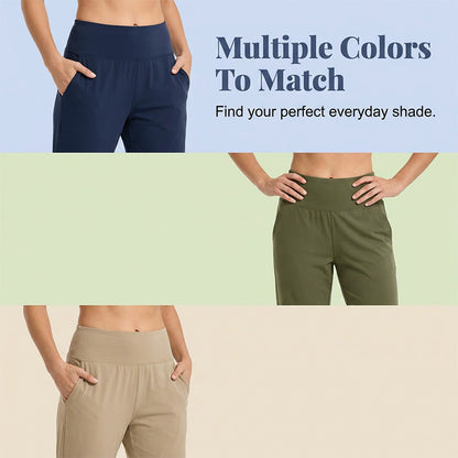 🧘‍♀️👖 PROMO FLASH 50% ! Pantalon de Yoga Capri Amincissant – Tissu Ultra-Doux 4-Way Stretch, Poche Latérale, Effet Galbant Ventre, Boutons Décoratifs, 6 Couleurs 🌬️