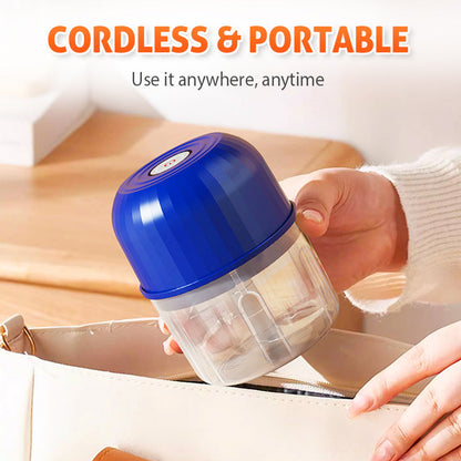 🧄🔥 -60% ! Mini-Hachoir Électrique Sans Fil USB-C – Moteur Grande Vitesse 3 Lames Inox Secondes, Une Touche Zéro Fatigue Mains, Démontable Lavable Hygiénique Polyvalent Ail Légumes Bébé · 3 Coloris ✨