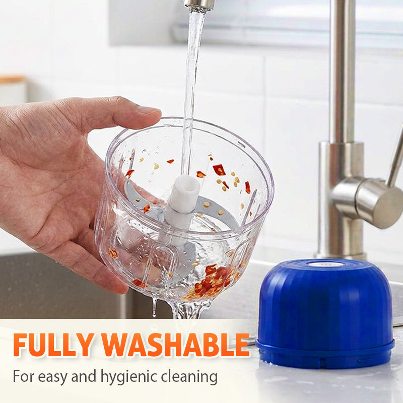 🧄🔥 -60% ! Mini-Hachoir Électrique Sans Fil USB-C – Moteur Grande Vitesse 3 Lames Inox Secondes, Une Touche Zéro Fatigue Mains, Démontable Lavable Hygiénique Polyvalent Ail Légumes Bébé · 3 Coloris ✨