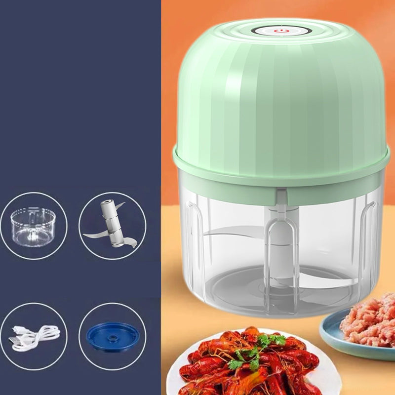 🧄🔥 -60% ! Mini-Hachoir Électrique Sans Fil USB-C – Moteur Grande Vitesse 3 Lames Inox Secondes, Une Touche Zéro Fatigue Mains, Démontable Lavable Hygiénique Polyvalent Ail Légumes Bébé · 3 Coloris ✨