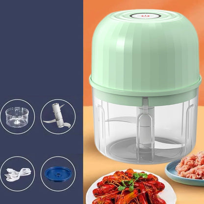 🧄🔥 -60% ! Mini-Hachoir Électrique Sans Fil USB-C – Moteur Grande Vitesse 3 Lames Inox Secondes, Une Touche Zéro Fatigue Mains, Démontable Lavable Hygiénique Polyvalent Ail Légumes Bébé · 3 Coloris ✨