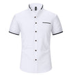 Chemise à manches courtes et col montant pour homme