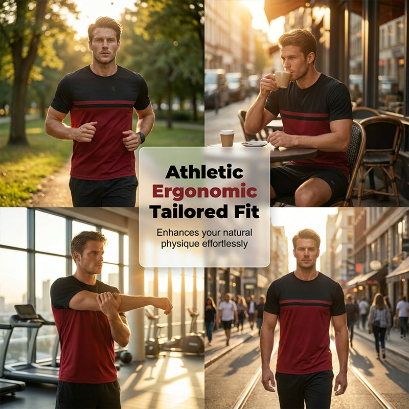👕 -50% MAINTENANT ! 🎨 T-shirt homme color block col rond – Coton doux, coupe moderne, parfait pour le quotidien, le sport ou les sorties casual ✨