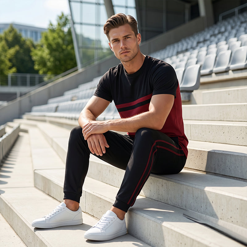 👕 -50% MAINTENANT ! 🎨 T-shirt homme color block col rond – Coton doux, coupe moderne, parfait pour le quotidien, le sport ou les sorties casual ✨